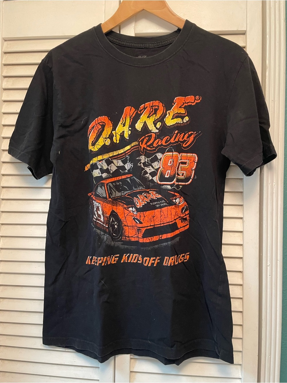 D.A.R.E. Racing Graphic Tee - Black with Orange Car Print